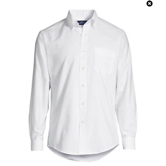 Lands' End Shirts Lands End Mens Long Sleeve Buttondown Pinpoint